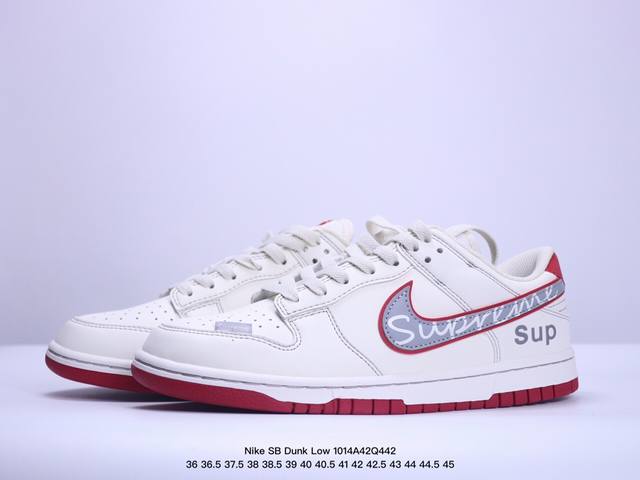 海外爆款限量发售！公司级 Nike Sb Dunk Low“Sup联名--签名灰勾” 周年高端定制 低帮休闲板鞋 定制鞋盒 大厂纯原品质出货 超高清洁度 皮料切