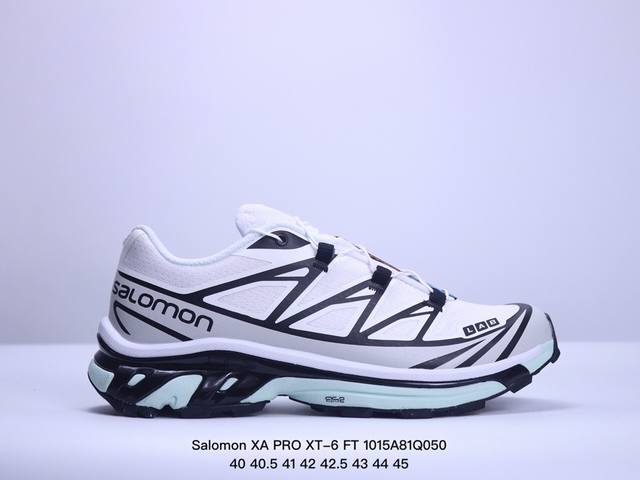 公司级salomon Xa Pro Xt-6 Ft萨洛蒙户外越野跑鞋 鞋面采用sensifit贴合技术 全方位贴合包裹脚型 鞋跟部鞋底牵引设计 提供强大的抓地性