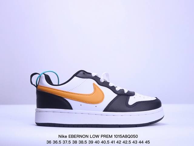 耐克nike Ebernon Low Prem 休闲运动板鞋 低帮百搭透气休闲运动板鞋，经典耐用的设计，兼顾舒适脚感和出众风范，演绎匠心之作。结构性的支撑贴合感