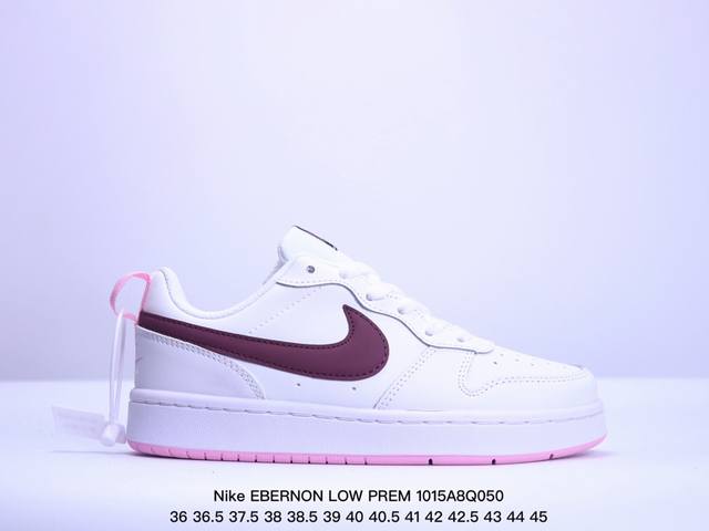 耐克nike Ebernon Low Prem 休闲运动板鞋 低帮百搭透气休闲运动板鞋，经典耐用的设计，兼顾舒适脚感和出众风范，演绎匠心之作。结构性的支撑贴合感