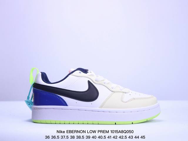 耐克nike Ebernon Low Prem 休闲运动板鞋 低帮百搭透气休闲运动板鞋，经典耐用的设计，兼顾舒适脚感和出众风范，演绎匠心之作。结构性的支撑贴合感