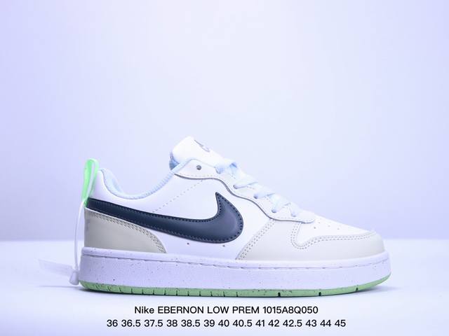 耐克nike Ebernon Low Prem 休闲运动板鞋 低帮百搭透气休闲运动板鞋，经典耐用的设计，兼顾舒适脚感和出众风范，演绎匠心之作。结构性的支撑贴合感