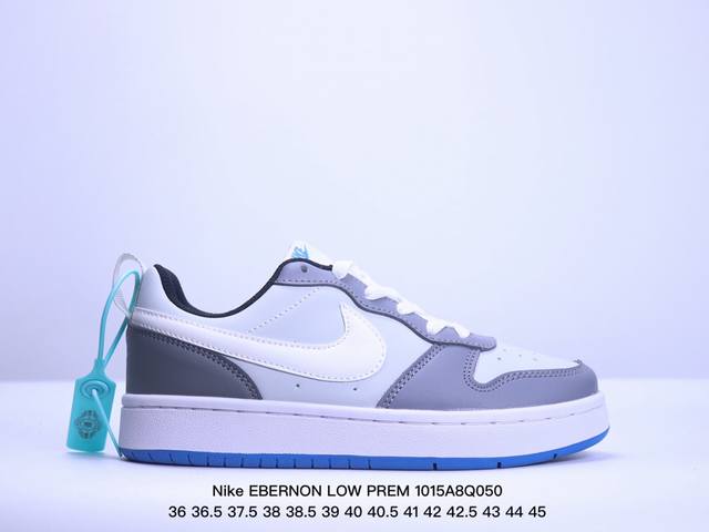 耐克nike Ebernon Low Prem 休闲运动板鞋 低帮百搭透气休闲运动板鞋，经典耐用的设计，兼顾舒适脚感和出众风范，演绎匠心之作。结构性的支撑贴合感