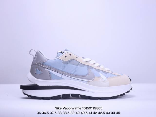 真标耐克nike Vaporwaffle Sacai 华夫50周年系列华夫复古休闲运动慢跑鞋 后跟tpu独家4块滑块模具 夏季热门款 网面透气休闲跑步鞋 货号: