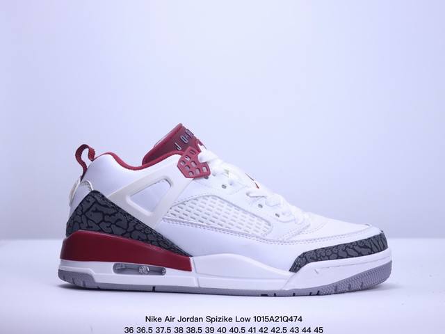 真标nike Air Jordan Spizike Low舒适百搭 防滑耐磨 低帮 复古篮球鞋 货号:Fq1869-800 尺码:36 36.5 37.5 38