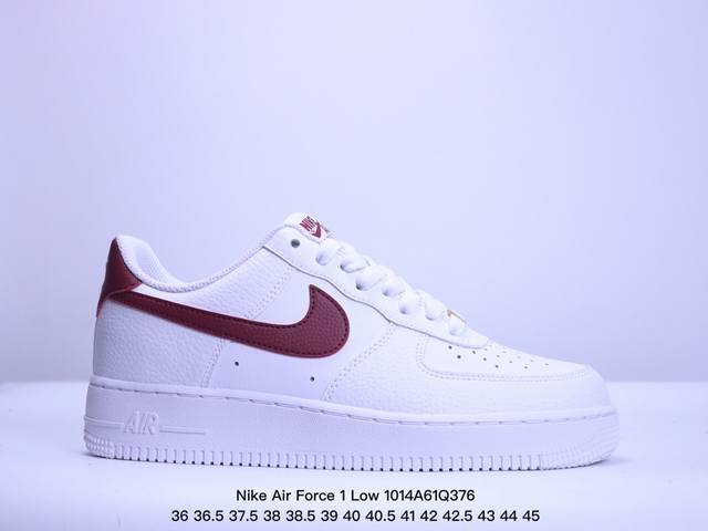 公司级nike Air Force 1 Low 空军一号低帮百搭休闲运动板鞋 “荔枝纹白酒红” 原楦头原纸板 打造纯正空军版型 专注外贸渠道 全掌内置蜂窝气垫