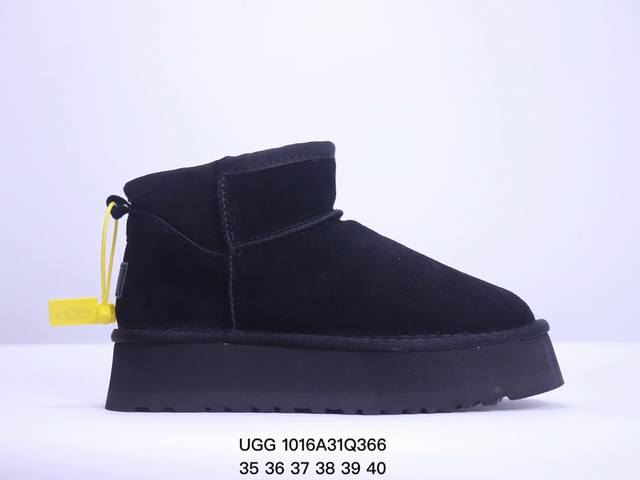 Ugg 冬季加绒加厚雪地靴 周冬雨同款 羚羊棕羊毛材质厚底短靴 Size:36～41码 Xm1016Q366