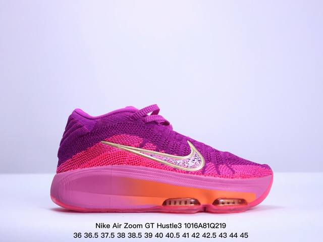 公司级nike Air Zoom Gt Hustle3 Blueprint 时尚百搭 減震耐磨透气 低帮 篮球鞋 货号:Hj9084- 尺码:36 36.5 3