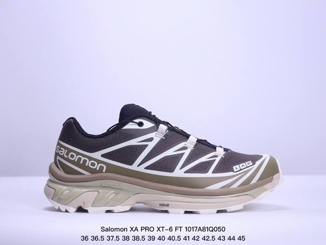 公司级salomon Xa Pro Xt-6 Ft萨洛蒙户外越野跑鞋 鞋面采用sensifit贴合技术 全方位贴合包裹脚型 鞋跟部鞋底牵引设计 提供强大的抓地性