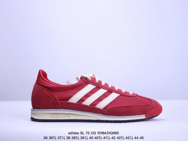 男女鞋36-45码 带半码 Adidas Sl 72 Og W Ie3475 复古运动鞋系列风靡全球，乘着这股浪潮，品牌继续从档案库中汲取灵感，成为近期醒目的复