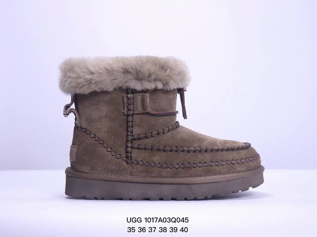 集ugg 棉拖 雪地靴 俏皮可爱的百变造型， 美国轻奢品牌ugg 平底系列冬季羊毛一体雪地休闲保暖毛毛家居包头棉拖鞋。官方同步包装 检验标 材料采用原厂防污防水 - 点击图像关闭