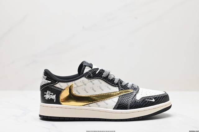 公司级AJ1倒勾Travis Scott x Air Jordan 1 ” Reverse Mocha “ AJ1乔1 TS 闪电 联名倒钩 低帮文化篮球鞋 完