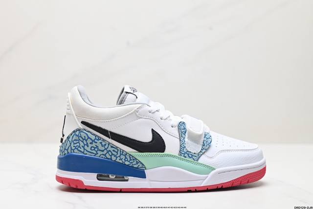 真标耐克Nike Air Jordan Legacy 312 Low”White Pine Green“乔丹最强三合一混合版本低帮文化休闲运动篮球鞋 货号:CD