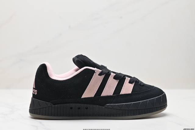 公司级Adidas Adimatic Low 马蒂奇系列低帮 复古鲨鱼面包鞋运动休闲滑板板鞋 整个鞋面由色彩艳丽的麂皮制成 搭配品牌标志性大尺寸三条纹 Logo