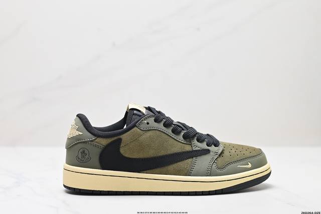 公司级AJ1倒勾Travis Scott x Air Jordan 1 ” Reverse Mocha “ AJ1乔1 TS 闪电 联名倒钩 低帮文化篮球鞋 完