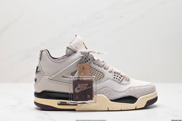 公司级Nike Air Jordan 4 Retro 耐克迈克尔 乔丹AJ4代中帮复古休闲运动文化篮球鞋 原厂材料TPU超Q弹网格材质 缜密拉帮及中底钢印细节