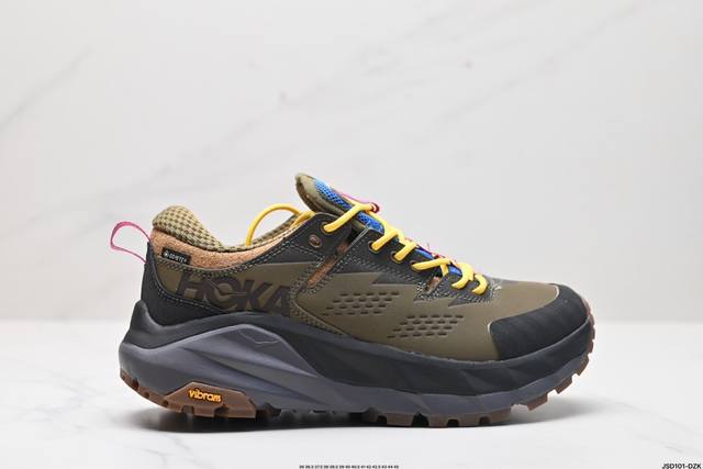 公司级HOKA ONE ONE Kaha Low GTX卡哈低帮防水防滑轻便登山徒步鞋 牛巴革与橡胶鞋头打造高度耐磨的支撑型鞋面GORE-TEX防水内靴、Vib