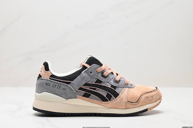 公司级Asics Gel-Lyte III OG系列低帮经典复古休闲运动跑步鞋 采用硬质牛剖革组合透气针织鞋面材质 升级EVA全新缓震中底部位科技组合耐磨橡胶外