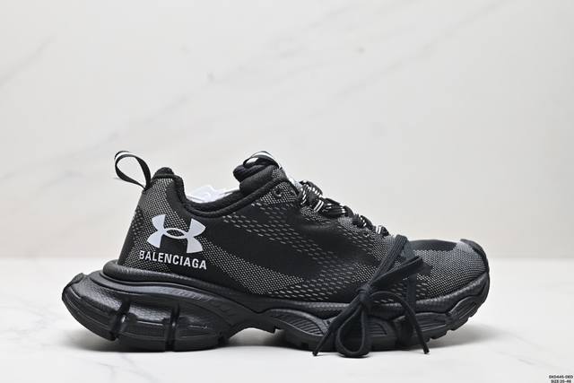 公司级Balenciaga x Under Armour 3XL 巴黎世家 舒适复古 防滑耐磨低帮 生活休闲鞋 原盒原配正确字体电绣粗细 位置 大小正确 侧边T