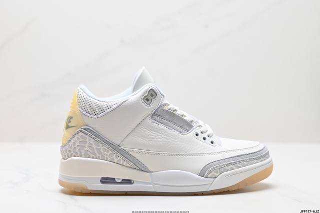 公司级Air Jordan 3 Retro ”Hide and Sneak“ 白灰棕 AJ3 乔丹3代 aj3 乔3 白灰棕 乔丹篮球鞋系列 该款以白色搭配灰棕