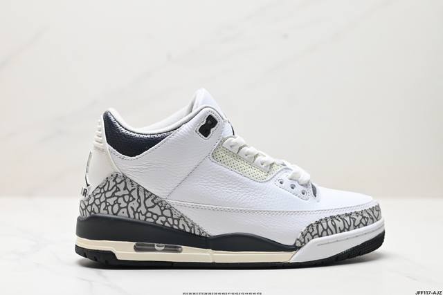 公司级Air Jordan 3 Retro ”Hide and Sneak“ 白灰棕 AJ3 乔丹3代 aj3 乔3 白灰棕 乔丹篮球鞋系列 该款以白色搭配灰棕