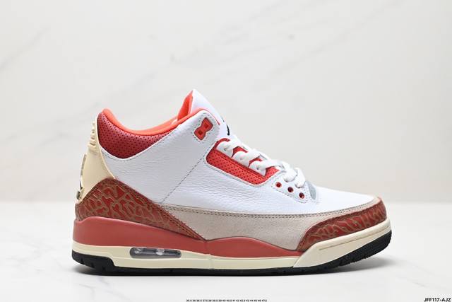 公司级Air Jordan 3 Retro ”Hide and Sneak“ 白灰棕 AJ3 乔丹3代 aj3 乔3 白灰棕 乔丹篮球鞋系列 该款以白色搭配灰棕