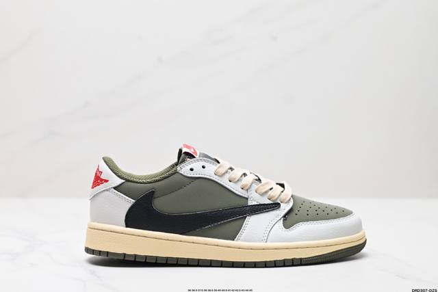 真标Nike AJ1倒勾Travis Scott x Air Jordan 1 Reverse Mocha AJ1乔1 联名倒钩 低帮文化篮球鞋 完美品质出货