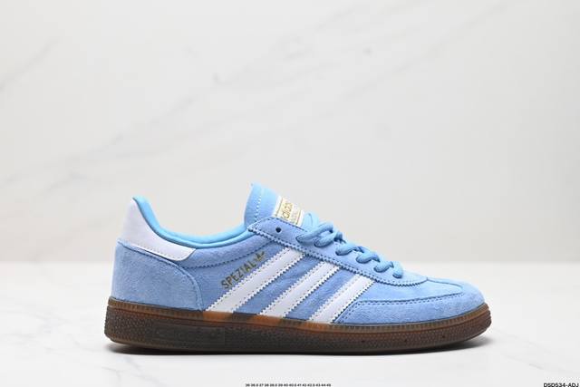 真标Adidas Handball Spezial 阿迪达斯经典款 复古休闲板鞋 全鞋采用反毛皮制作 牛筋耐磨大底 承载青春情怀的板鞋 经典三条杠装饰鞋侧 品牌