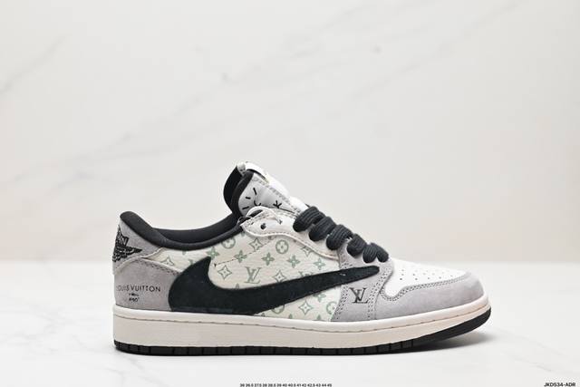 公司级AJ1倒勾Travis Scott x Air Jordan 1 ” Reverse Mocha “ AJ1乔1 TS 闪电 联名倒钩 低帮文化篮球鞋 货