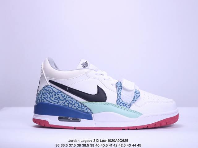 真标耐克Nike Air Jordan Legacy 312 Low”White Pine Green“乔丹最强三合一混合版本低帮文化休闲运动篮球鞋 货号:CD