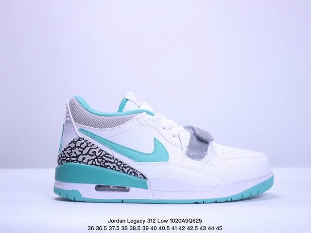 真标耐克Nike Air Jordan Legacy 312 Low”White Pine Green“乔丹最强三合一混合版本低帮文化休闲运动篮球鞋 货号:CD