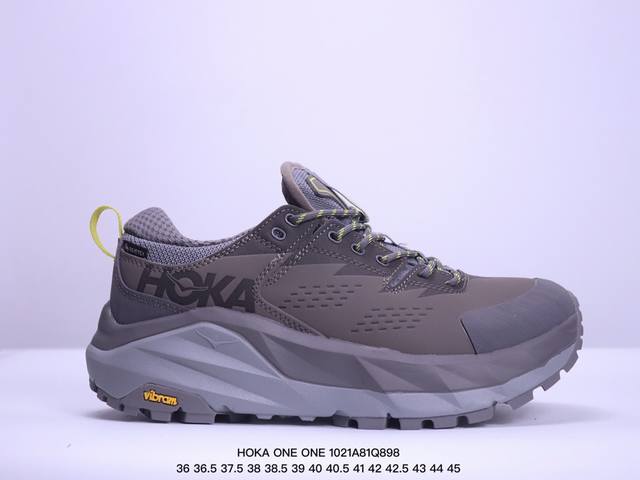 公司级HOKA ONE ONE Kaha Low GTX卡哈低帮防水防滑轻便登山徒步鞋 牛巴革与橡胶鞋头打造高度耐磨的支撑型鞋面GORE-TEX防水内靴、Vib