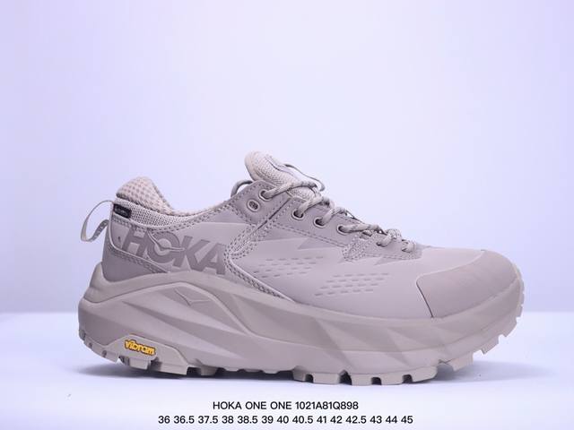 公司级HOKA ONE ONE Kaha Low GTX卡哈低帮防水防滑轻便登山徒步鞋 牛巴革与橡胶鞋头打造高度耐磨的支撑型鞋面GORE-TEX防水内靴、Vib