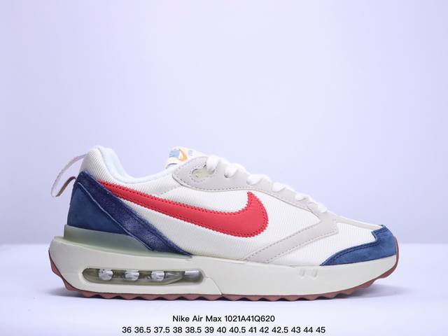 耐克Nike Air Max DawnGreyWhite黎明系列低帮气垫百搭休闲运动慢跑鞋 采用翻毛皮组合透气梭织鞋面材料#中底高弹EVA缓震组合开窗式Air气