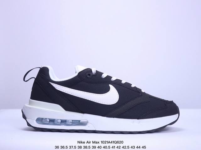 耐克Nike Air Max DawnGreyWhite黎明系列低帮气垫百搭休闲运动慢跑鞋 采用翻毛皮组合透气梭织鞋面材料#中底高弹EVA缓震组合开窗式Air气