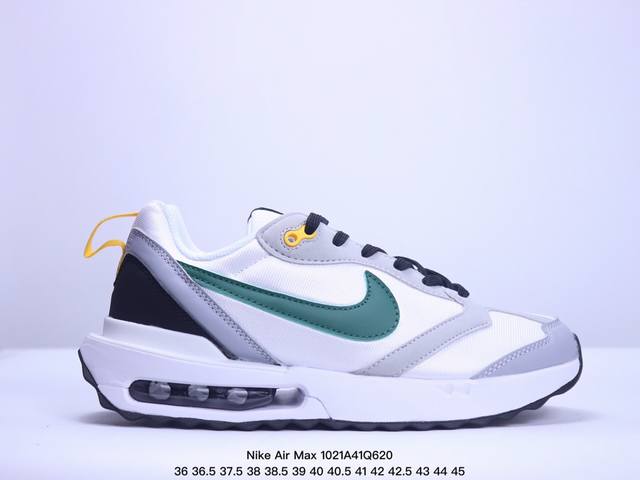 耐克Nike Air Max DawnGreyWhite黎明系列低帮气垫百搭休闲运动慢跑鞋 采用翻毛皮组合透气梭织鞋面材料#中底高弹EVA缓震组合开窗式Air气