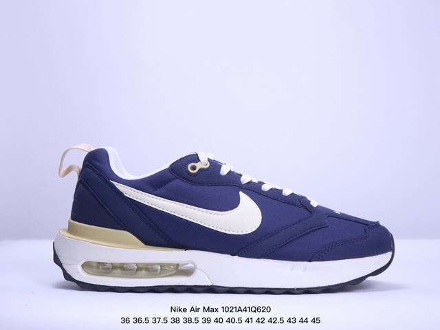 耐克Nike Air Max DawnGreyWhite黎明系列低帮气垫百搭休闲运动慢跑鞋 采用翻毛皮组合透气梭织鞋面材料#中底高弹EVA缓震组合开窗式Air气