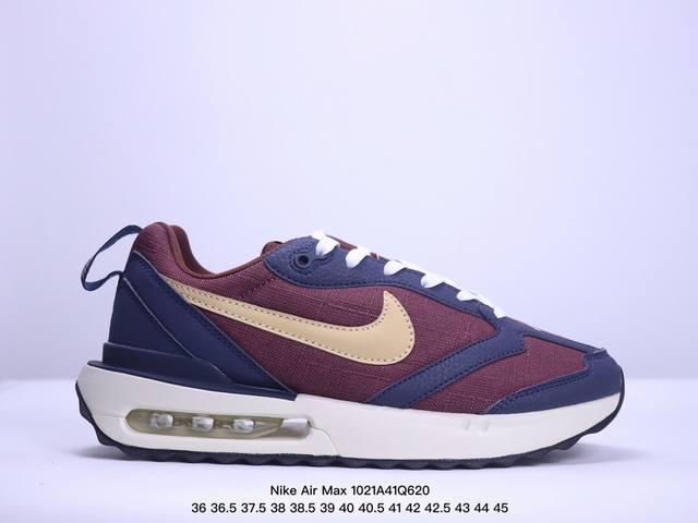 耐克Nike Air Max DawnGreyWhite黎明系列低帮气垫百搭休闲运动慢跑鞋 采用翻毛皮组合透气梭织鞋面材料#中底高弹EVA缓震组合开窗式Air气