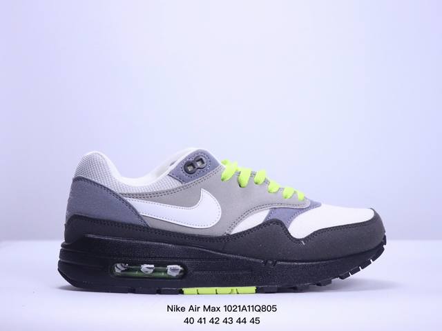 真标Nike Air Max 1 Air Max 气垫 全新配色 鞋身材质均选择皮革、织物、麂皮多种材质覆盖，保证质感的前提下，层次感也相当不错。细节方面，除了