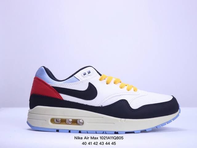 真标Nike Air Max 1 Air Max 气垫 全新配色 鞋身材质均选择皮革、织物、麂皮多种材质覆盖，保证质感的前提下，层次感也相当不错。细节方面，除了