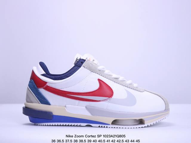 耐克 Nike Air Zoom Cortez SP 4.0”OG Royal Fuchsia“4.0系列改良阿甘低帮解构厚底老爹风休闲运动慢跑鞋.经典阿甘跑鞋