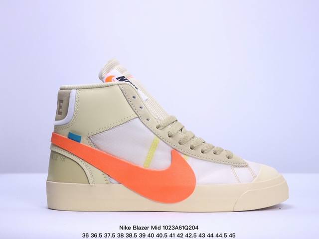 真标限定发售 Off-White x Nike Blazer Mid “All Hallows Eve”开拓者经典中帮百搭板鞋“经典白黑”AA3832- Off