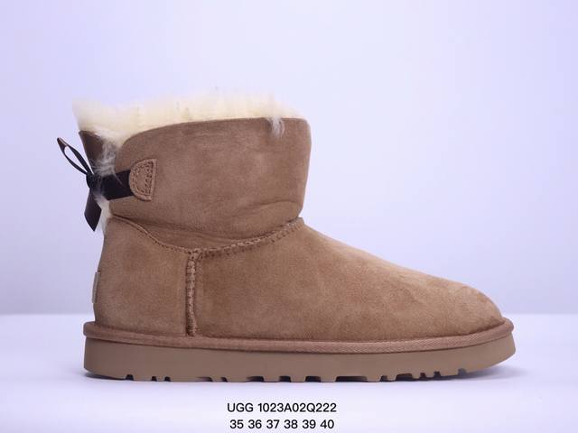 UGG Bailey Mini Bailey Button llBoot 羊皮加绒短筒雪地靴 女款 栗色 XM1023Q222