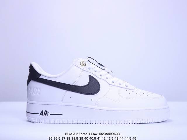 No.1版本 生而专业 纯原级别 Supreme x Nike Air Force 1 Low 联名Supreme纯白黑勾板鞋 货号：DQ7658- 原厂冲刀荔