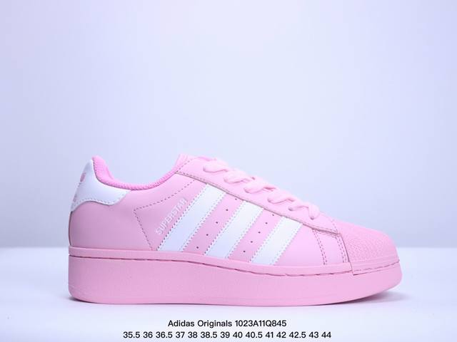 公司级Adidas Originals Superstar XLG T贝壳头系列低帮厚底松糕经典百搭休闲运动板鞋 以现代时尚元素焕新演绎的经典运动鞋当你试图定义