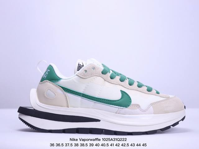 真标耐克Nike Vaporwaffle Sacai 华夫50周年系列华夫复古休闲运动慢跑鞋 后跟TPU独家4块滑块模具 夏季热门款 网面透气休闲跑步鞋 货号: