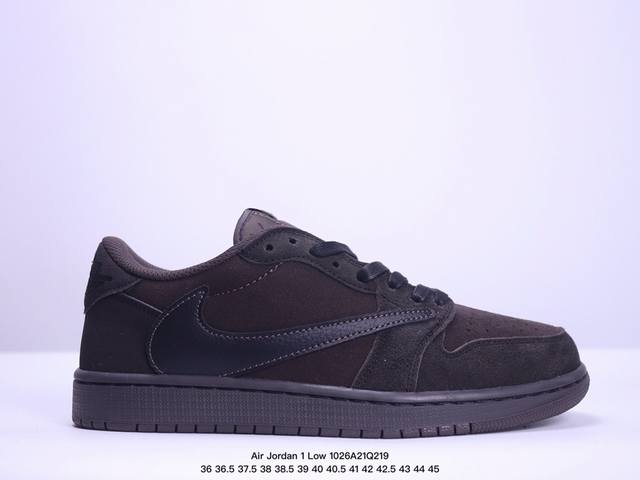 Travis Scott x Jordan Air Jordan 1 Low OG “Velvet Brown”倒钩9.0 丝绒摩卡 耐磨透气 低帮 复古篮球鞋