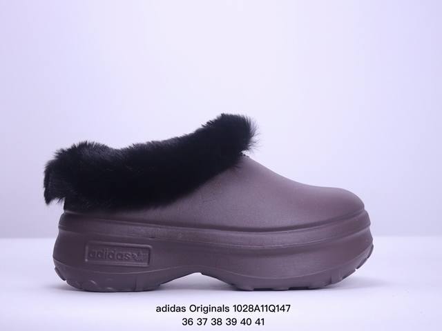 厨师拖鞋加绒保暖 adidas Originals AdiFOM Stan Smith Mule 运动凉鞋穆勒厨师鞋 原鞋开模无明显毛边，欧索莱颗粒防臭透气鞋垫