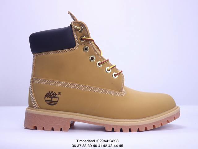 真标Timberland添柏岚 户外休闲经典大黄靴 马丁靴 宽版 短筒 尺码:36-45 XM1029Q898