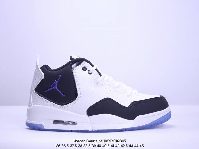 Air Jordan Courtside 23 黑白紫 AJ23 乔丹23代 aj23 乔23 黑紫 小藤原浩 乔丹篮球鞋系列 整体采用黑白主色，搭配水晶大底，